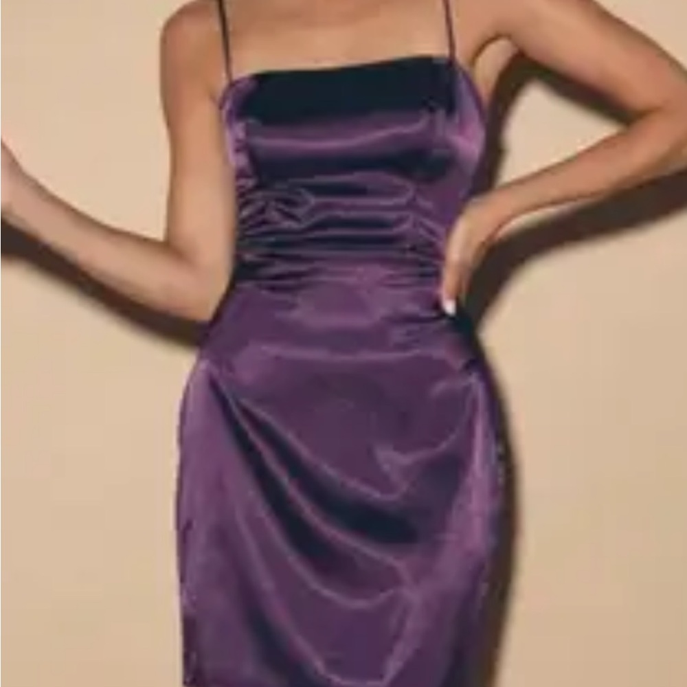 Lulu's Deep Purple Satin Dress